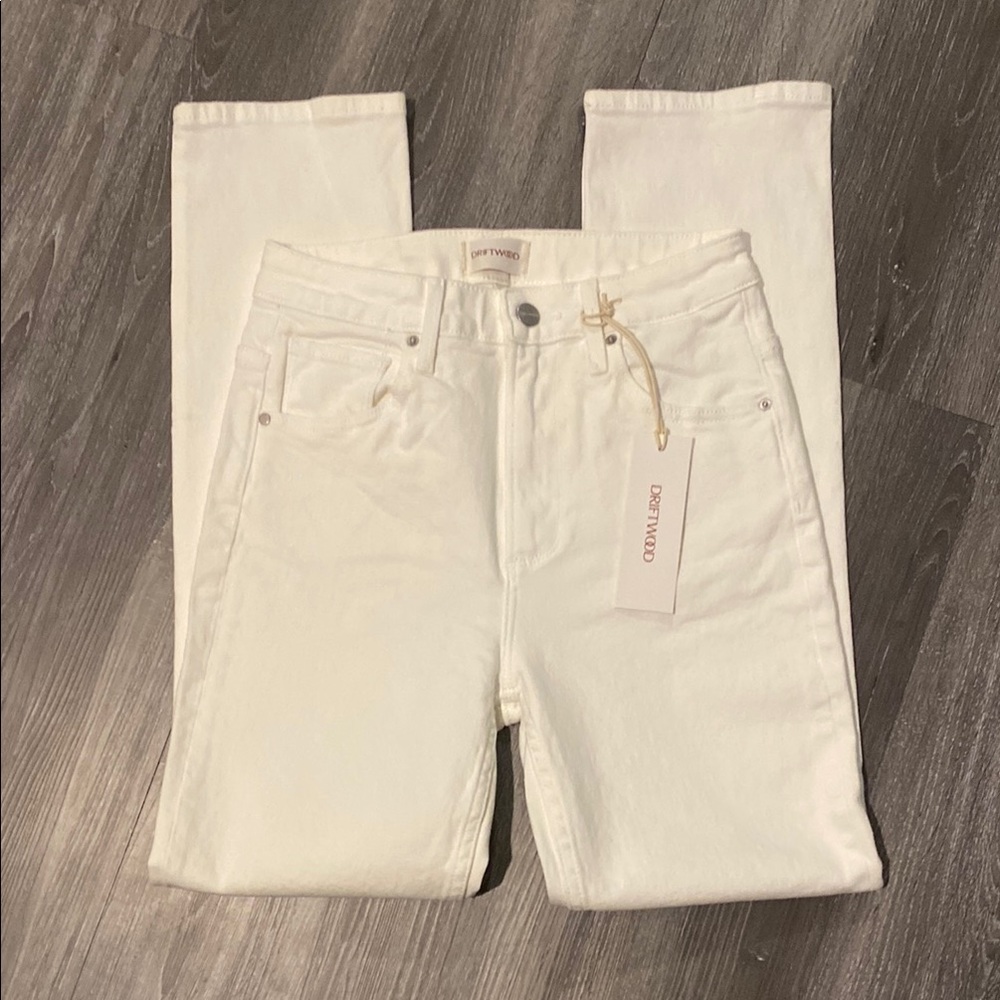 DRIFTWOOD White Straight Leg Jeans Premium Denim